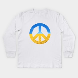 NO WAR. PEACE FOR UKRAINE. No war in Ukraine. Pacifica. Pray for Ukraine. The sign of pacifica. Kids Long Sleeve T-Shirt